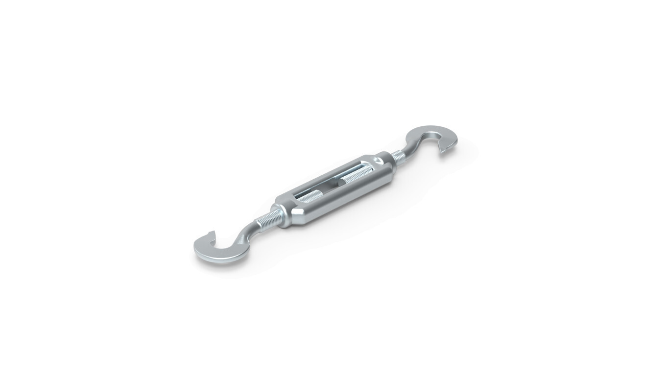 Hook-hook turnbuckle 195-270mm M 8 galvanized 34.2 OC /93400201/ /T2UK