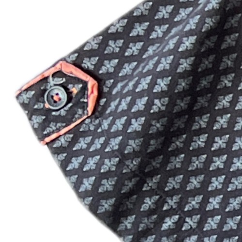 Camisa a medida para hombre XXL negra melocotón botón delantero manga corta vestido informal - Imagen 4 de 12