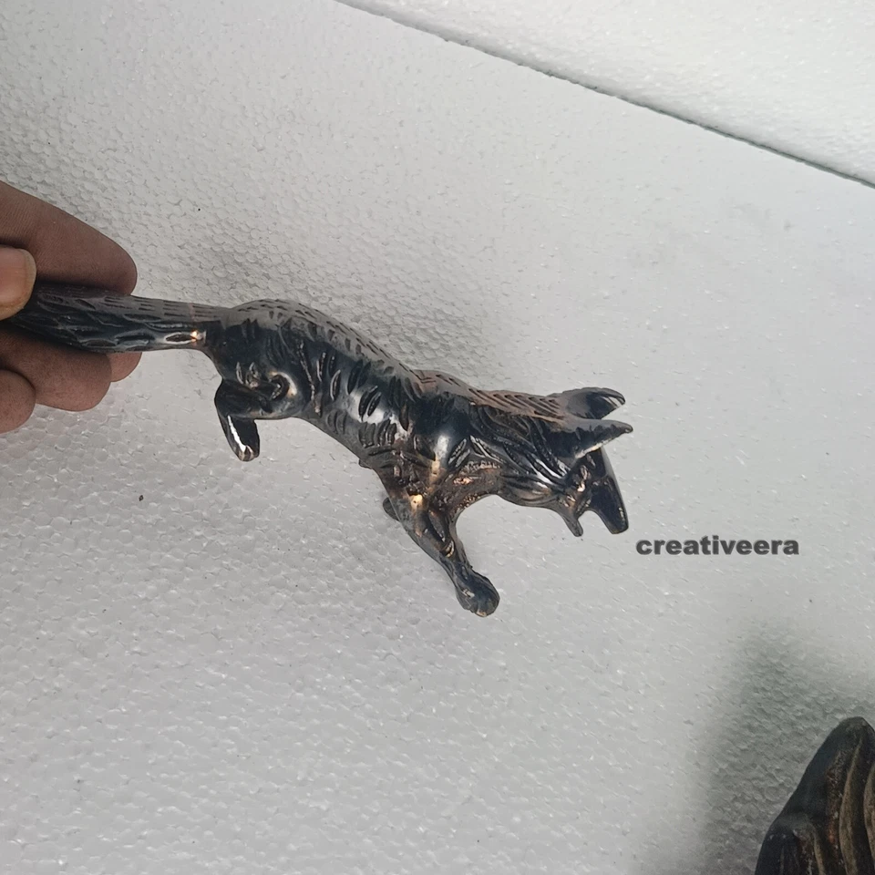 Men's Choice Wolf Vintage Brass Antique Designer Handle For Walking Stick Cane - Image 3 of 4