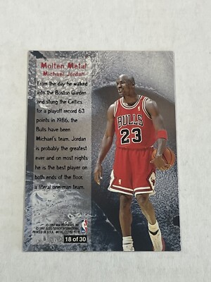 1996-97 Fleer Metal Molten Metal Michael Jordan #18 HOF | eBay