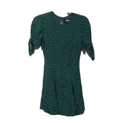 Reformation Womens Polka Dot Mini Dress Size 4 Green Tie Sleeve Viscose  Keyhole | eBay