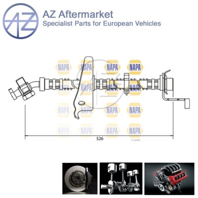 Fits Land Rover Discovery 2.5 TD5 3.9 AZ Front Right Lower Brake Hose SHB101190