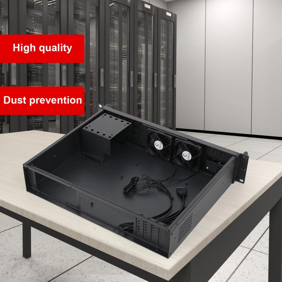 2U PC Server Gehäuse 14 Zoll 2HE Serverschrank Rackmount Server Case 7 x 3.5 HDD - Bild 2 von 4