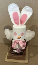 White Smores Bunny, Foam Table Top, Made in the USA 2.5” X 5” Angel Wings-Cross