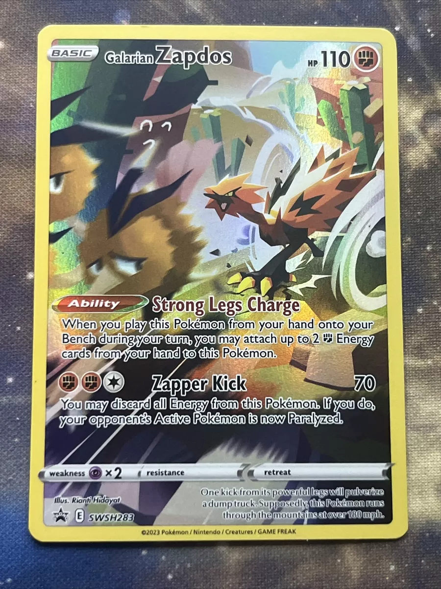 Galarian Zapdos 2023 Pokemon Sword Shield Black Star Promo SWSH283 NM