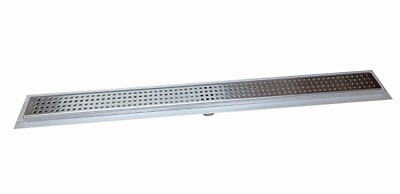 SereneDrains 60 Inch Brushed Nickel Linear Shower Drain Kit Traditional Square