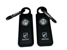 125 DB Personal Safety Alarm Self  Keychain with LED Black Hand Pull SOS - x 2