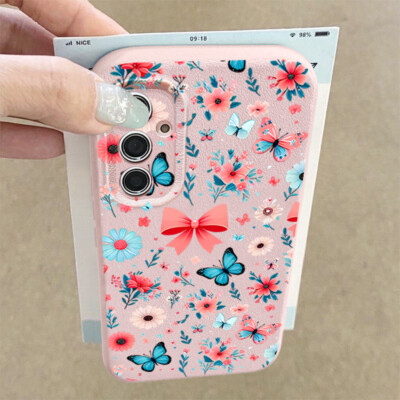 Bow Flower TPU Case For Samsung A56 A15 A35 S25 S24 FE S23 Ultra S22 S21 Cover