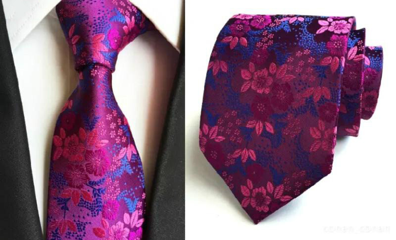 Corbata Morada Azul Con Flores Floral Para Hombre Hecha A Mano Boda Formal