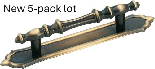 New 5-pack lot BP183C-AE Amerock French Colony 3" Pull Antique Brass