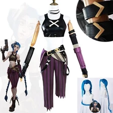 Arcane 2 Jinx LOL Cosplay Jinx Costume Outfit Wig Full Set