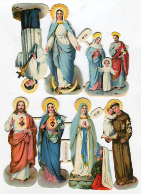 Oblaten scrap die cut chromo alter Bogen Nr. 4958 religiöse Motive Rarität
