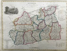 1835 Antique map: Surrey by Thomas Dix / John Darton & Co.