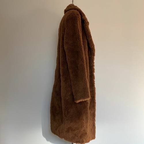 En Thread Womens X1F9KJ6026 Tobacco Long Sleeve Fur Long Coat Size Medium - Picture 6 of 9