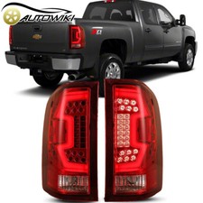 For 2007-13 Chevy Silverado 1500 2500hd 3500hd Led Tail Lights Chrome Brake Lamp