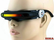 SPACE ALIEN COSTUME Party CYCLOPS Futuristic Robot WRAP SHIELD SUN GLASSES Visor