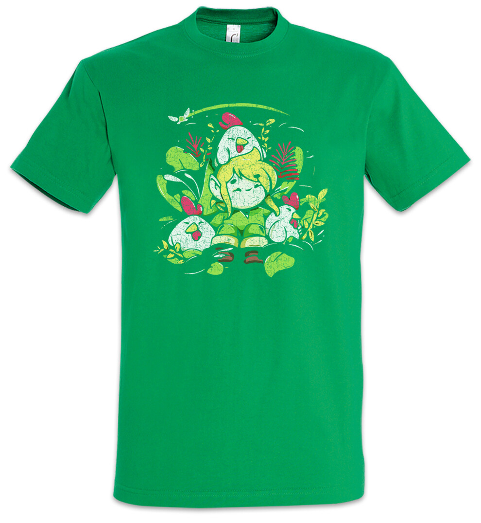 ALTRA T shirt L And Chickens Link Divertimento Giocatore PC Gioco Triforce Link Giochi Geek Nerd