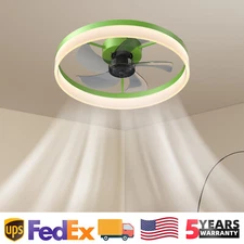 20 inch Reversible LED Ceiling Fan Light Kit With App & Remote Control Green UL