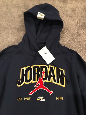 Nike Air Jordan Jumpman Hoodie Blue Mens Size Large DA7184-410