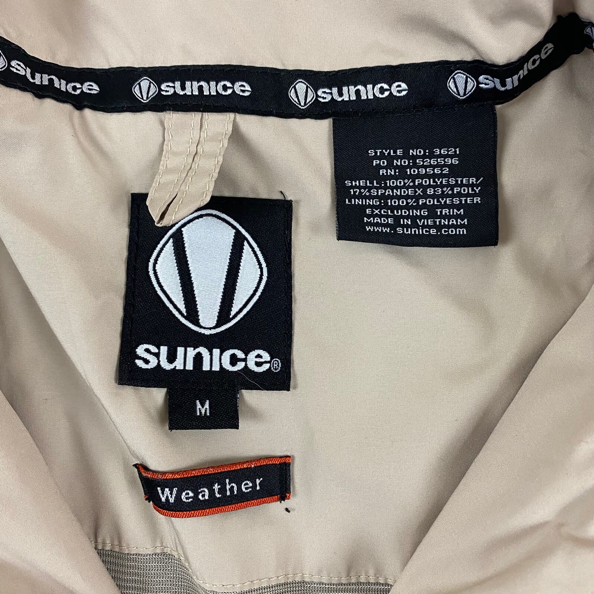 Sunice Jacket Mens Medium Beige 1/4 Quarter Zip Super Lite Weather