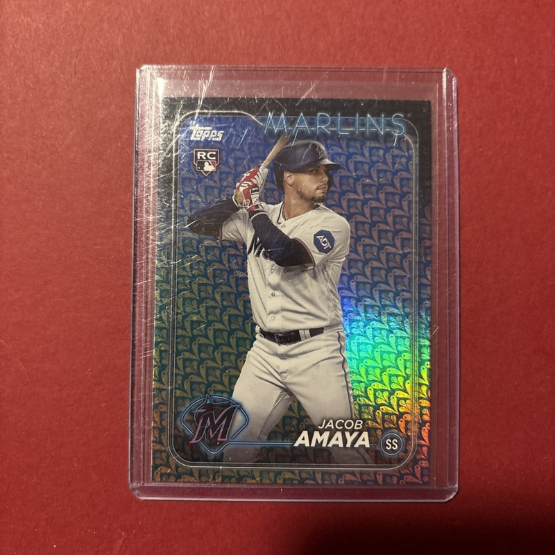 2024 Topps Series 1 Jacob Amaya #144 Easter Holiday Foil SP RC Rookie Marlins