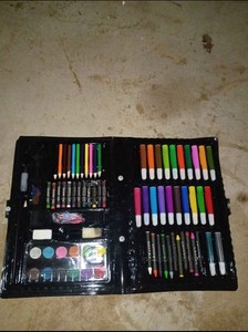Children's Art Set with Marker Colored Pencils and Water Color Paint Set Kids