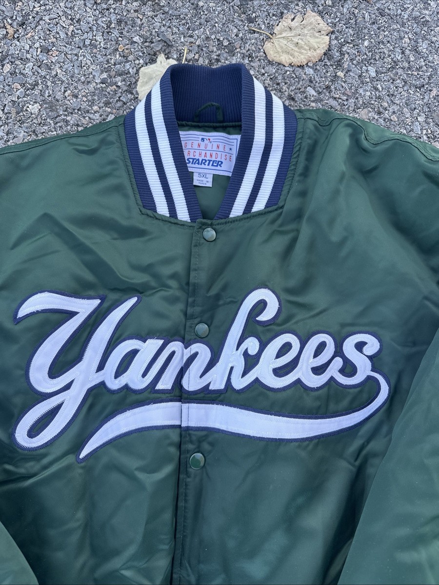Vintage Starter Yankees Satin Jacket 90's Bomber Puffer Green 5XL
