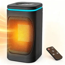 Electric Ceramic Small Space Heater,Portable Heaters Fan,Adjustable Thermostat