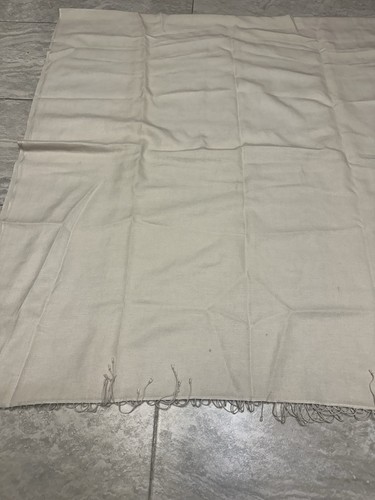 Vintage N. Peal London Cashmere Scarf Stole Camel Beige 36.5”x84” Cream Tassels - Picture 5 of 9