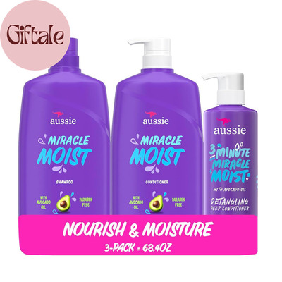 Miracle Moist Shampoo and Conditioner with 3 Minute Miracle Deep Conditioner, Av
