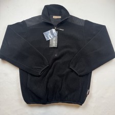 Vintage Woolrich Men's S Black 1/4 Zip Pullover Fleece Polartec Made in USA NWT