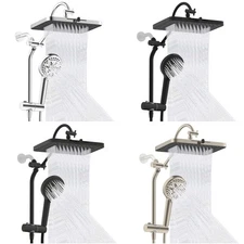 Hibbent High Pressure Shower Head with Handheld Spray Combo Rainfall Shower Head