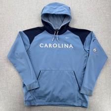 Nike North Carolina Tar Heels Therma Fit Hoodie Men M Blue NCAA Athletic Varsity