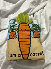 Jellycat Garden Trails I Am a Carrot Sensory Soft Fabric Book, 8.5"