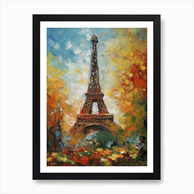 Eiffel Tower Paris France Vincent V Framed Wall Art Poster Canvas Print Picture