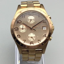 Marc by Marc Jacobs Watch Gold Tone Chronograph Date 37mm Womens New Battery