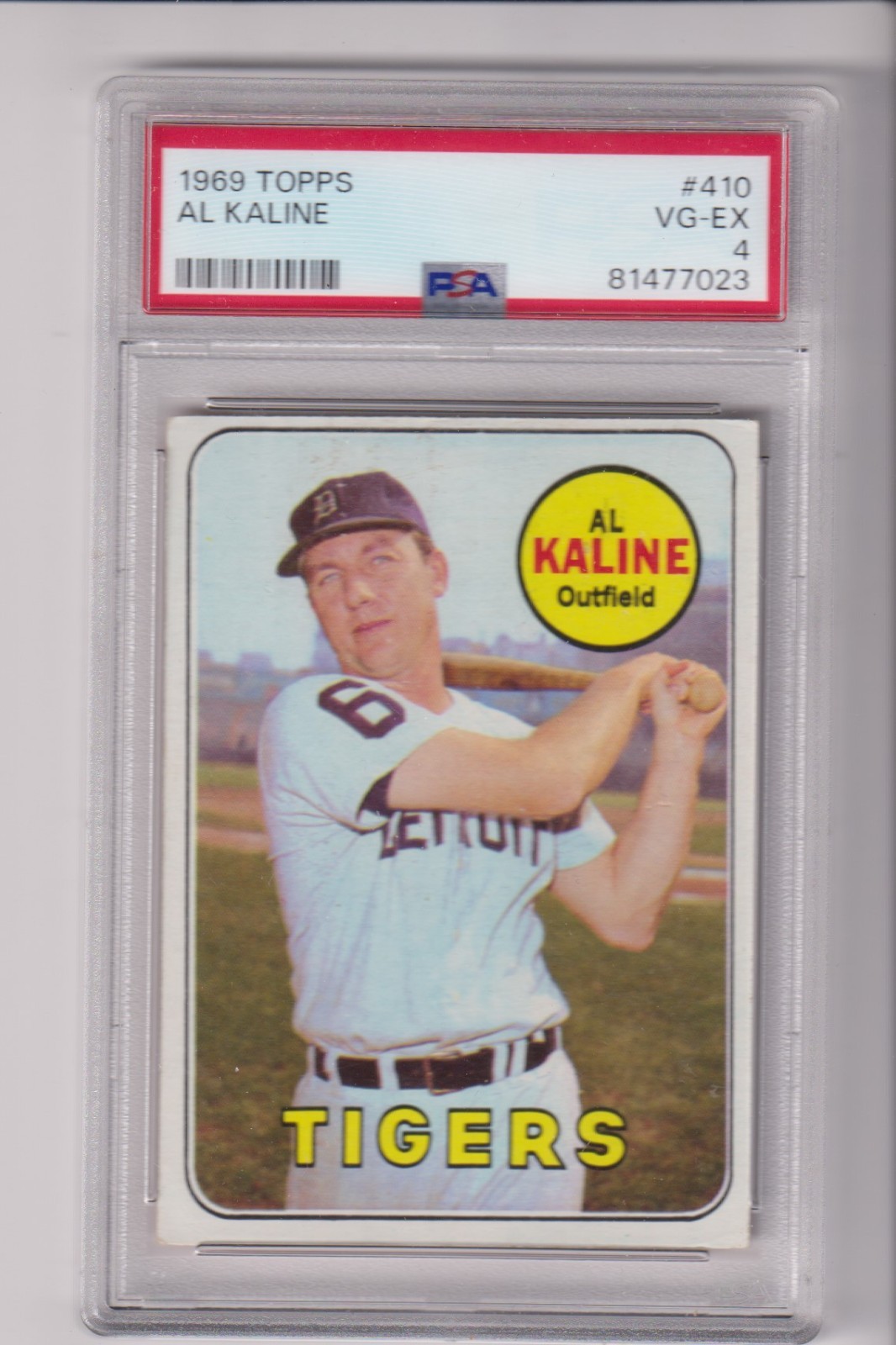 1969 TOPPS #410 AL KALINE WITH PSA 4 GRADE - DETROIT TIGERS