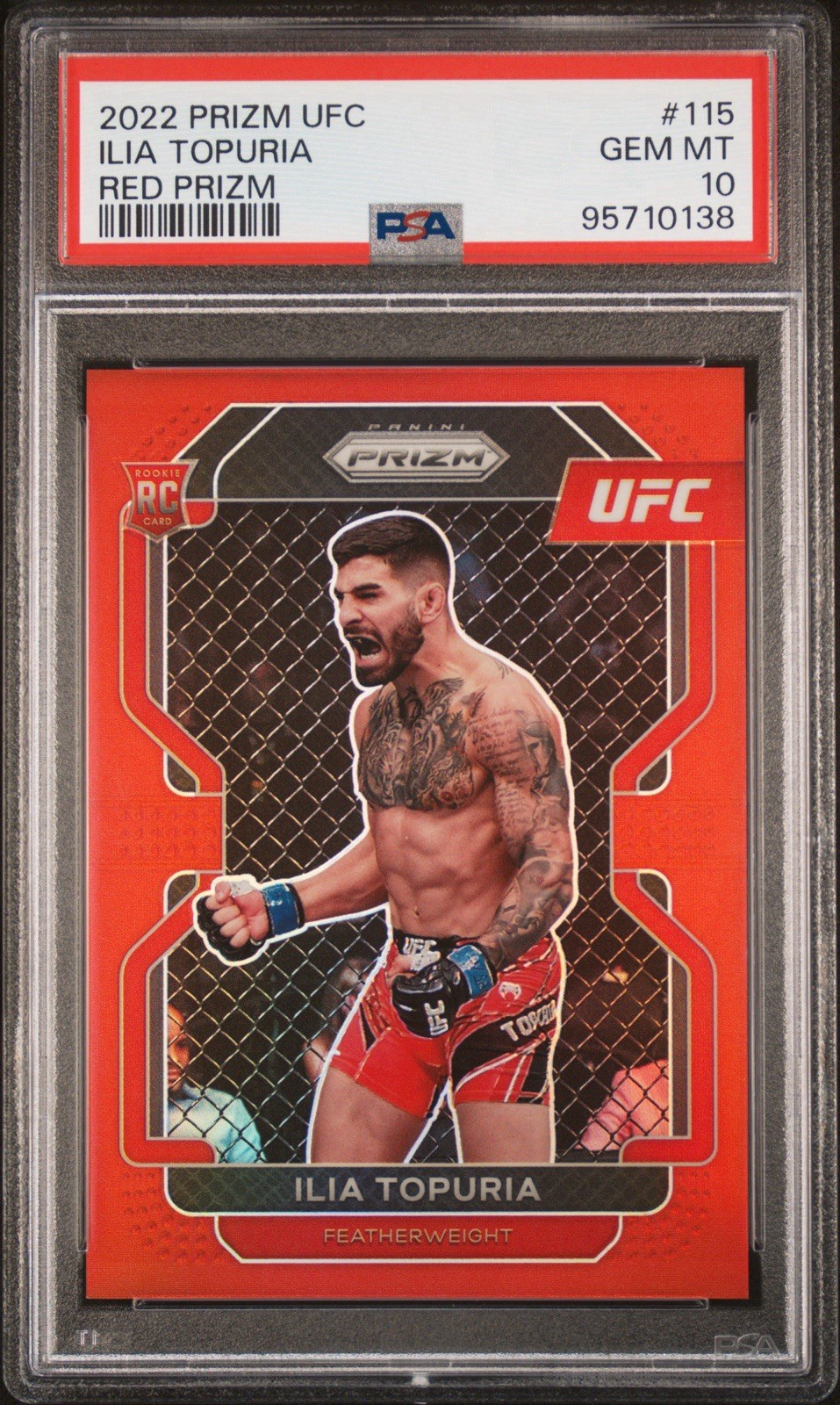 2022 Panini Prizm Ilia Topuria Red Prizm Refractor /299 PSA 10 Gem Mint RC