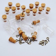 50pcs 0.5ml-extra Mini Tiny Clear Glass Jars Bottles with 50pcs Cork Stoppers