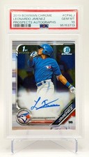 2019 Bowman Chrome Leonardo Jimenez 1st Auto PSA 10 GEM MINT Blue Jays #CPALJ RC