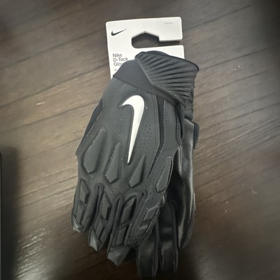 Nike D-Tack 6.0 Football Padded Linesman Gloves Black Youth Large NWT $60