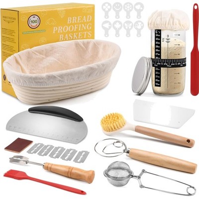Professionelles Sauerteig Starter Set - Komplettset für Brotbacken, 11-teilig