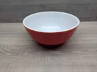Vintage Pyrex 404 Mixing Bowl 10"x4.5".Finish is Rough condition. Pink? Red?