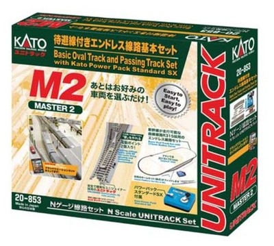 Kato 20-853 M2 Basic Oval & Passing Track Set w/Power Pack UNITRACK N Scale