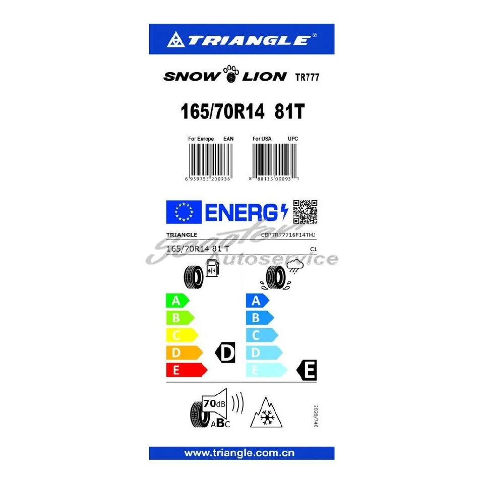 2x Winter-Reifen Triangle TR-777 3PMSF 165/70R14 81T | 9710 - Bild 2 von 3