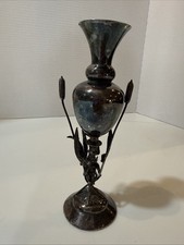 Wilcox Silver Plated Vase 2397 Cherub And Cat Tails