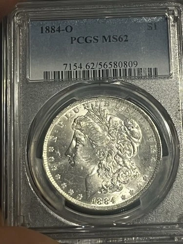 1884-O New Orleans Morgan Silver  PCGS MS 62 Cart Wheel Shiner watch video