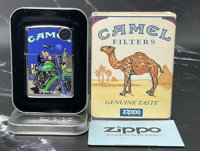 Vintage 1996 Joe Camel Motorcycle Zippo Lighter – New Old Stock