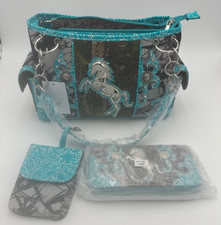 New With Tags Camouflage Horse Western Purse With Wallet Bag Turquoise