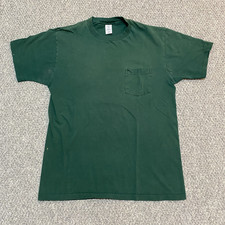 Vintage Towncraft JCPenny Pocket T-Shirt Mens XL Green Made in USA Single Stitch